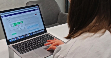 Provider viewing Penn Ostomy Output Program screen in the electronic health record